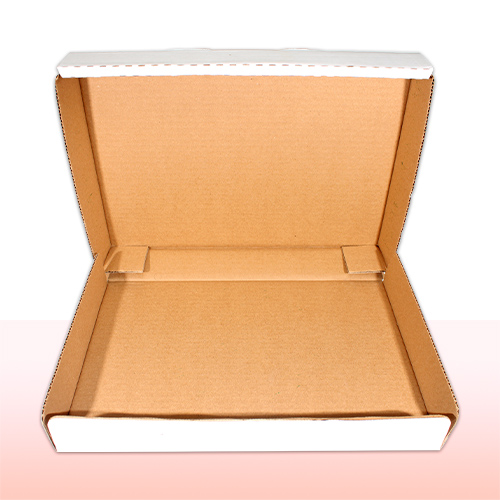 caja de carton blanca para pizza impresa una tinta