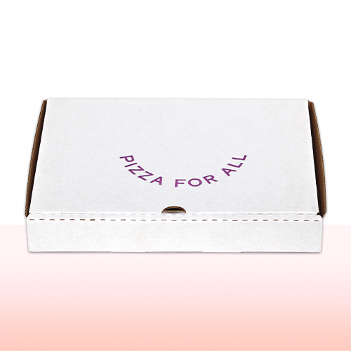 caja de carton blanca para pizza impresa una tinta