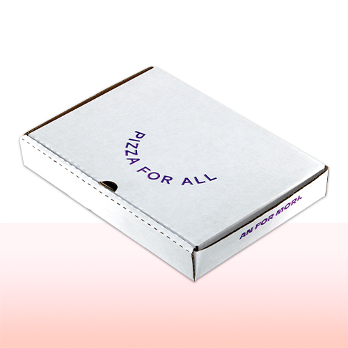 caja de carton blanca para pizza impresa una tinta