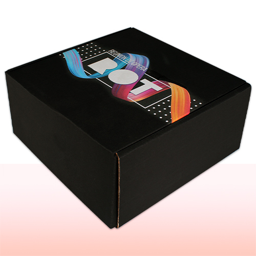 caja de carton negra impresa