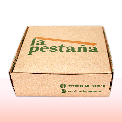 caja de carton kraft impresa a dos tintas