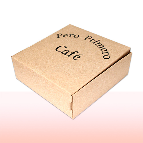 caja de carton kraft impresa a una tinta