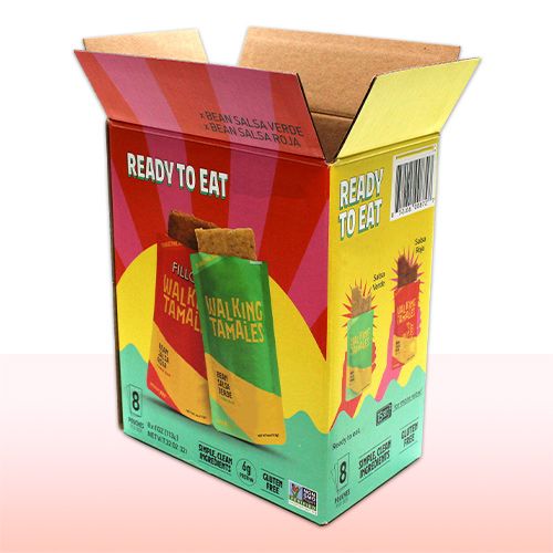 caja de carton corrugado sencillo con solapas