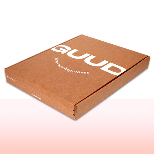 caja kraft impresa a una tinta con tira de pegamento